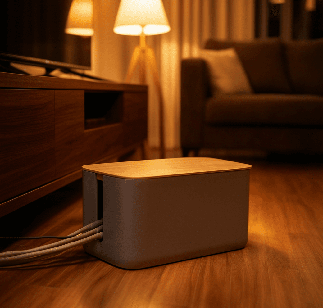 Baskiss Cable Management Box (Wood Lid)