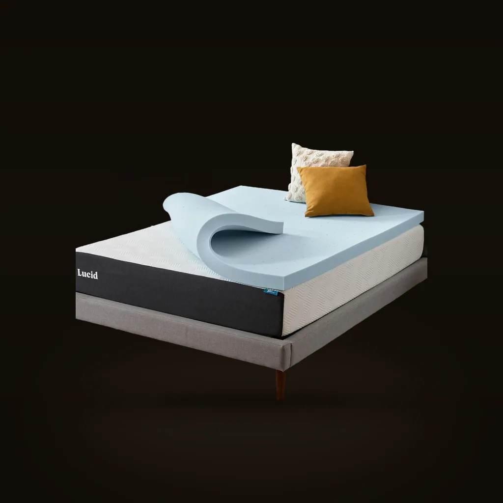 LUCID 3-Inch Gel Memory Foam Mattress Topper (Queen)