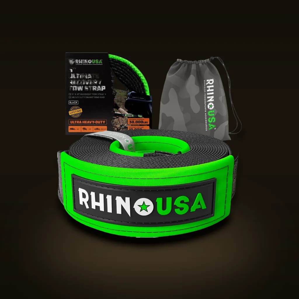 Rhino USA Recovery Tow Strap (3 in x 20 ft, 31,518 lb)