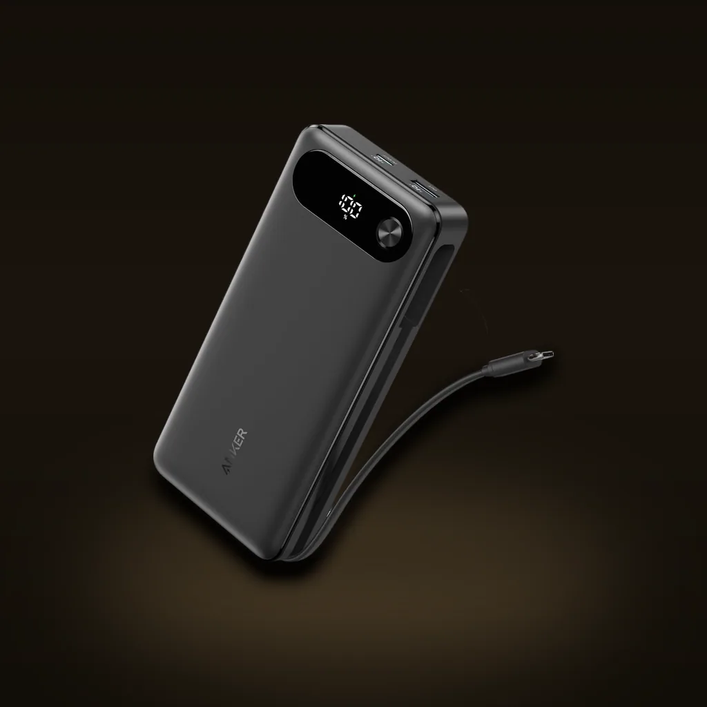 Anker Power Bank, 20,000mAh with Built-In USB-C Cable (87W)