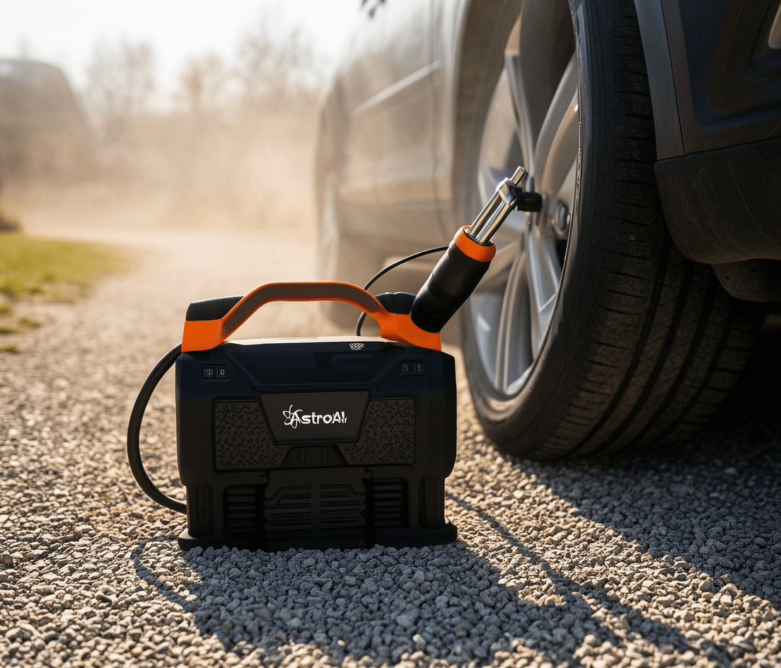 AstroAI Cordless Tire Inflator 160 PSI (20V Battery + 12V Adapter)