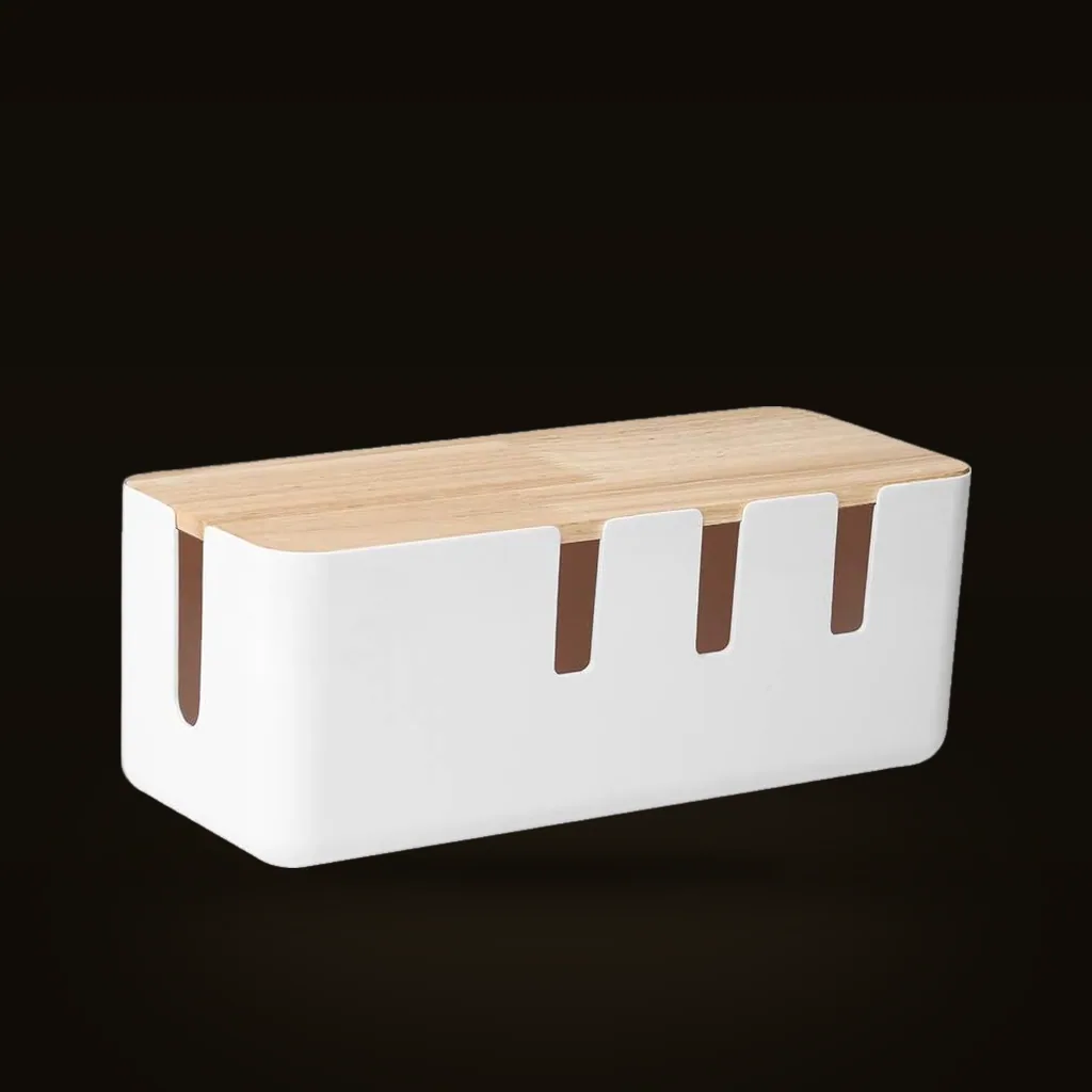 Baskiss Cable Management Box (Wood Lid)