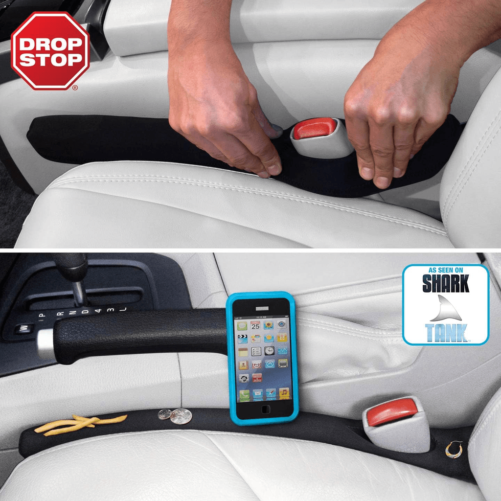 Drop Stop Car Seat Gap Filler (Set of 2 + Pad & Light)