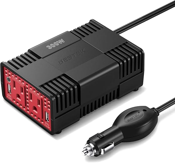 BESTEK 300W Car Power Inverter (Dual AC + Dual USB)