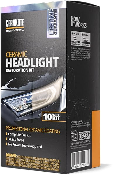CERAKOTE Ceramic Headlight Restoration Kit (10 Wipe)