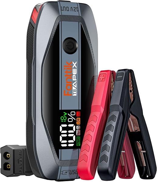 Fanttik T8 Apex 2000A Jump Starter with LED Display, 65W PD