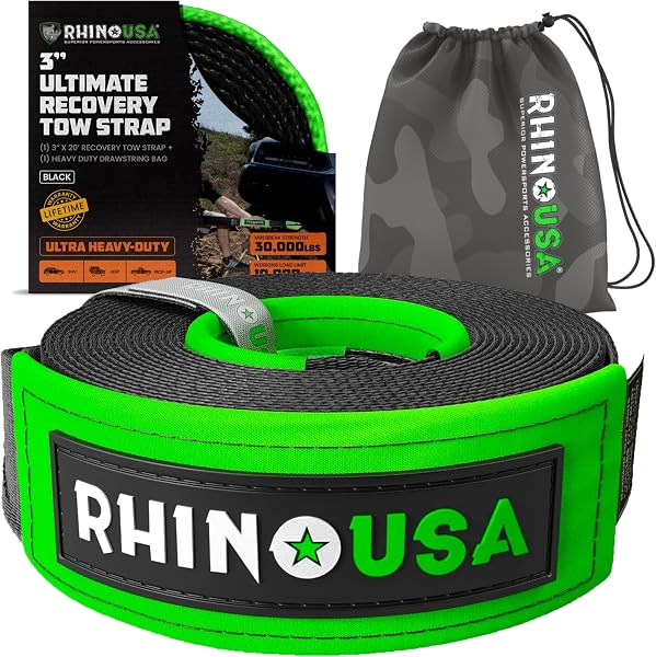 Rhino USA Recovery Tow Strap (3 in x 20 ft, 31,518 lb)