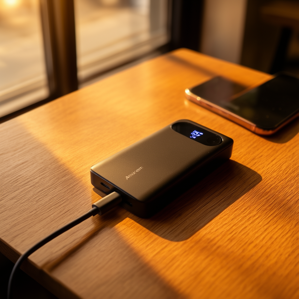 Anker Power Bank, 20,000mAh with Built-In USB-C Cable (87W)