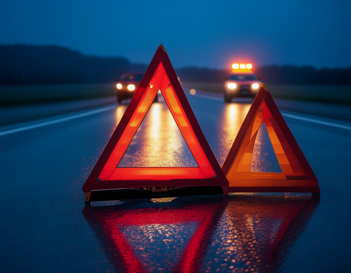 CARTMAN Reflective Warning Triangle Kit (3-Pack, DOT Approved)
