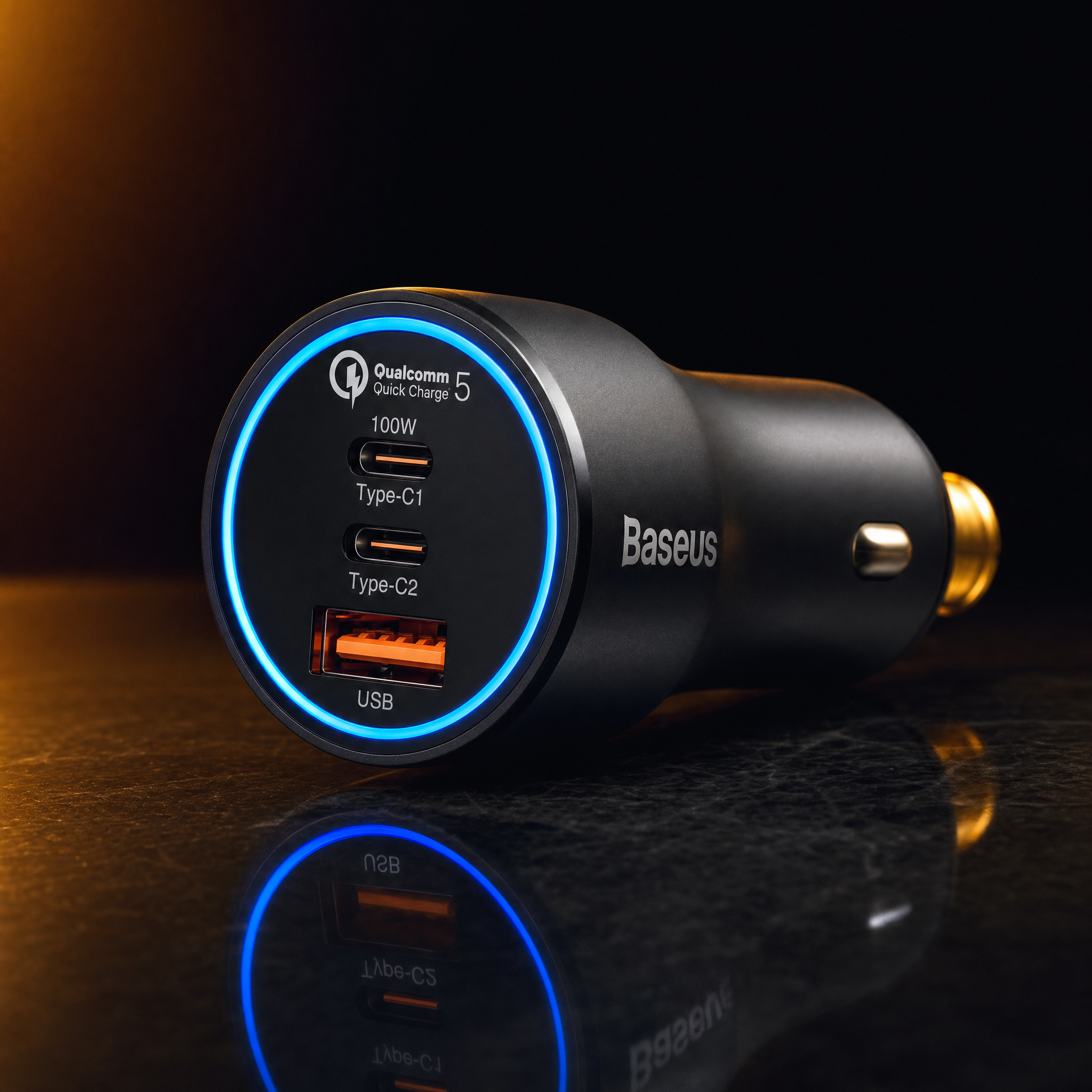 Baseus 160W USB-C Car Charger (3-Port, QC5.0/PD3.0/PPS)