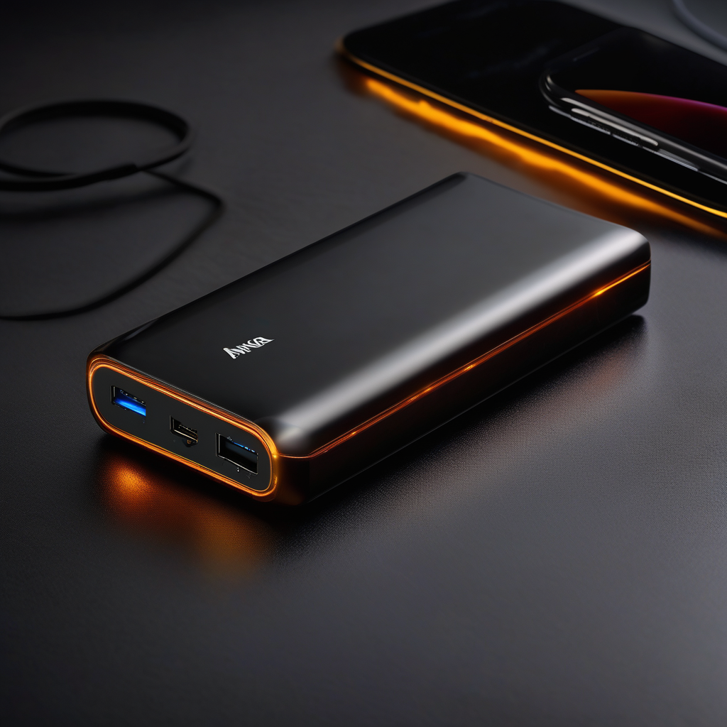 Anker Power Bank, 20,000mAh with Built-In USB-C Cable (87W)