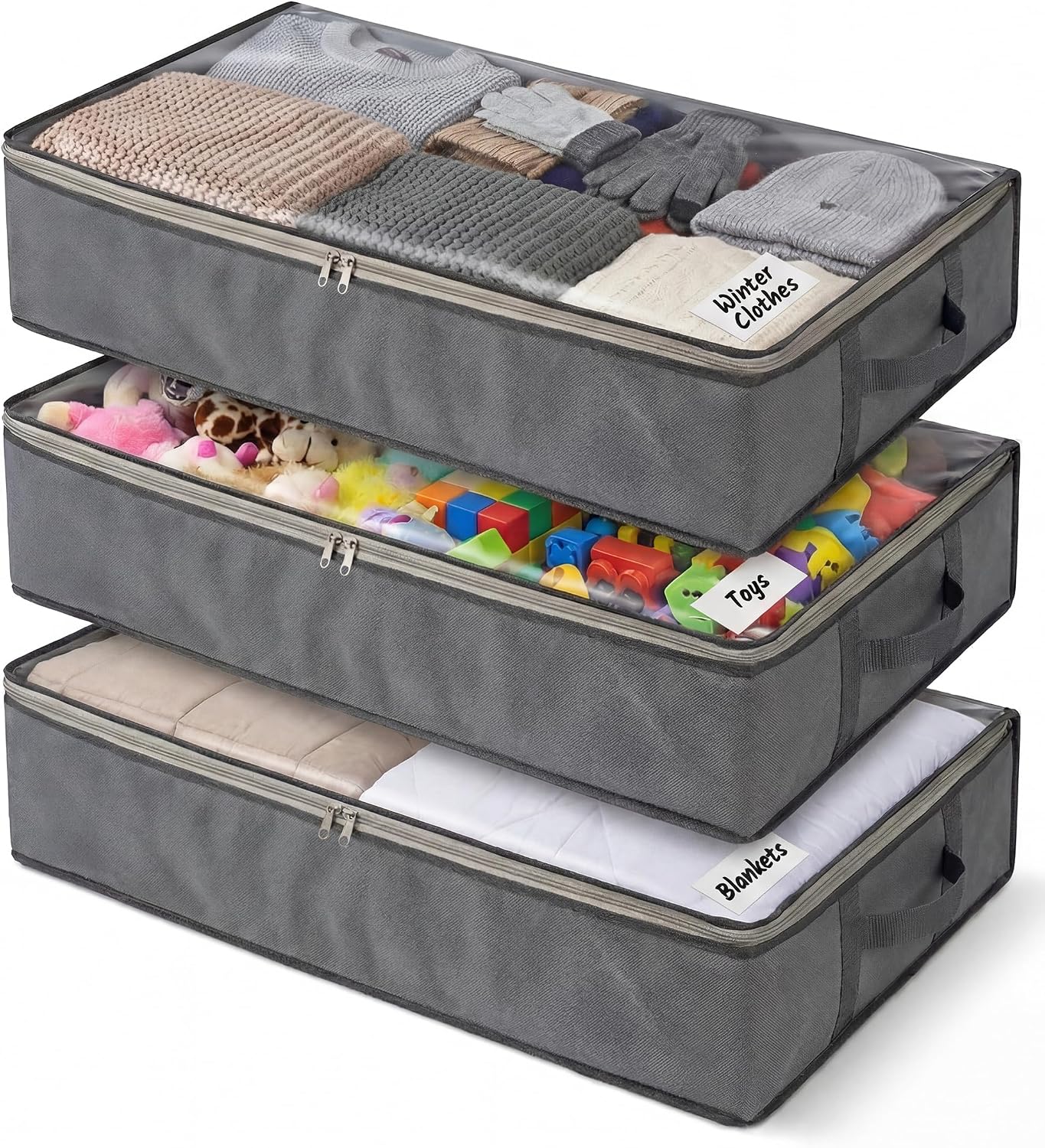 Nest Neatly SmartCube Under-Bed Storage Bags (3-Pack, 39"x18"x6")